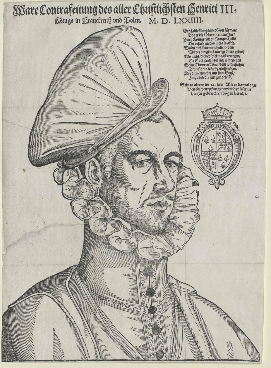 Rei de França Henrique III (impressão) de Jean de (after) Court