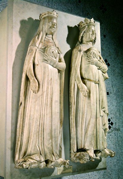 Efígies de Carlos IV (1295-1328) &39;Le Bel&39; e Jeanne d&39;Evreux (1305-71) (mármore) de Jean de Liege