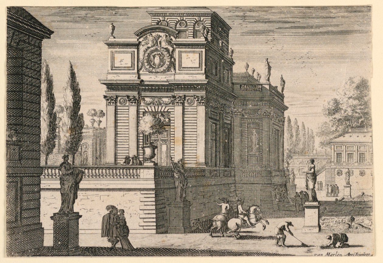 Um parque de um castelo de Jean le Pautre