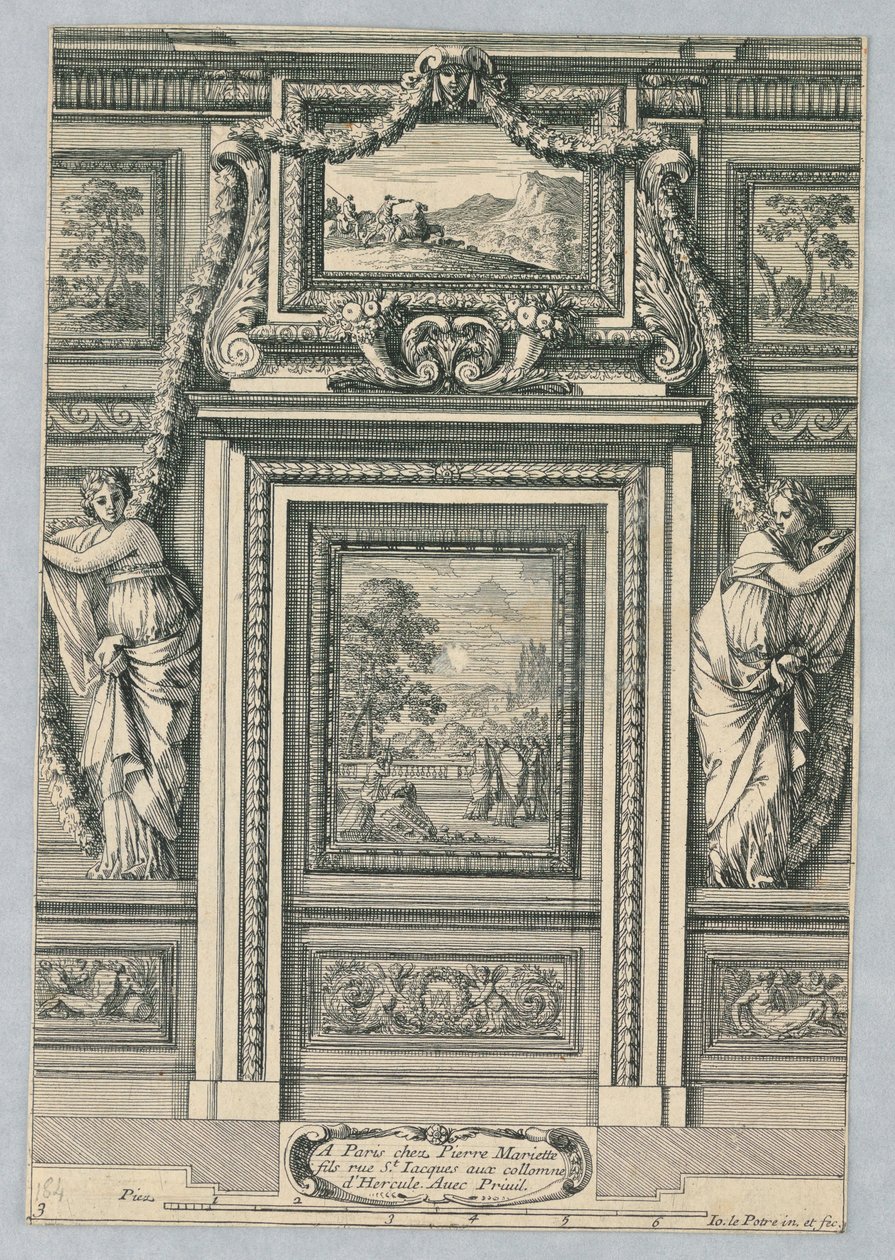 Design para porta, de "Placarts Out Ornemens" de Jean le Pautre