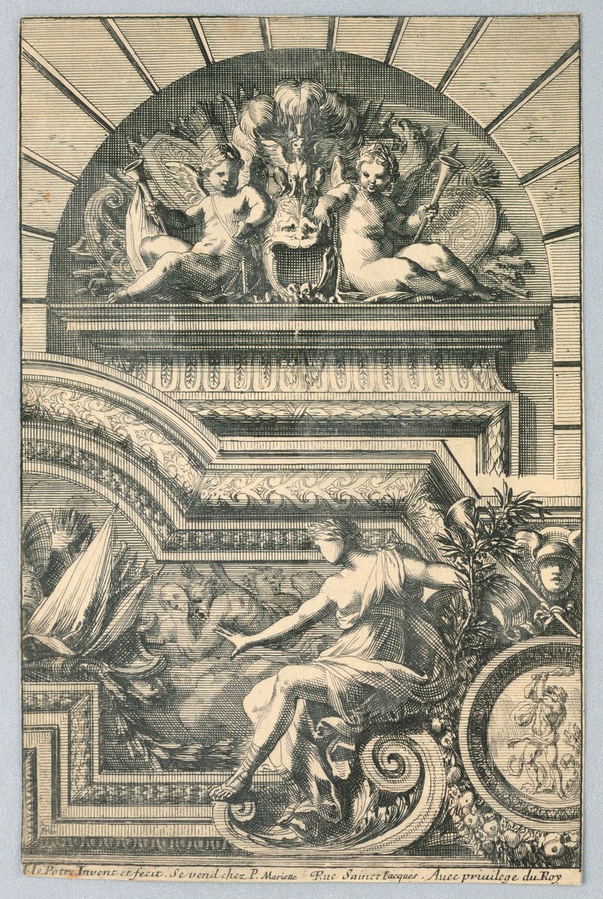 Design para Overdoor e Frame, de "Search for Various Beautiful Pieces" de Jean le Pautre