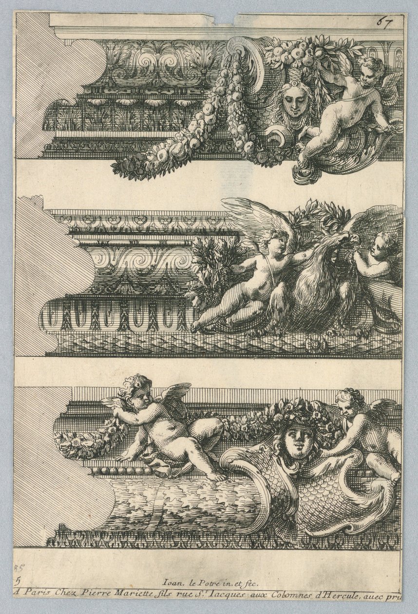 Design para molduras pintadas, de "Bordures de Tableau" de Jean le Pautre