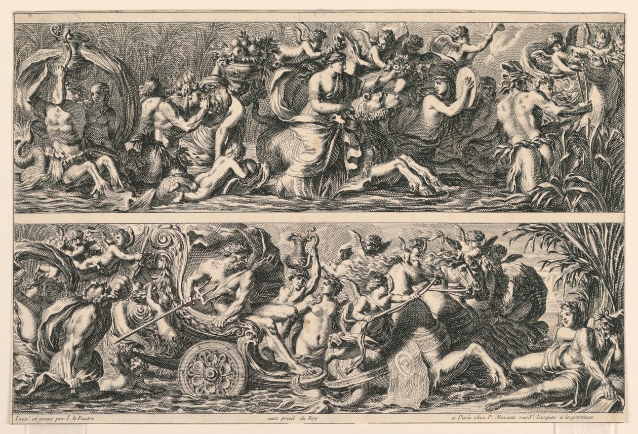 Dois frisos, de "Fiezes Foliage and Other Ornaments" de Jean le Pautre