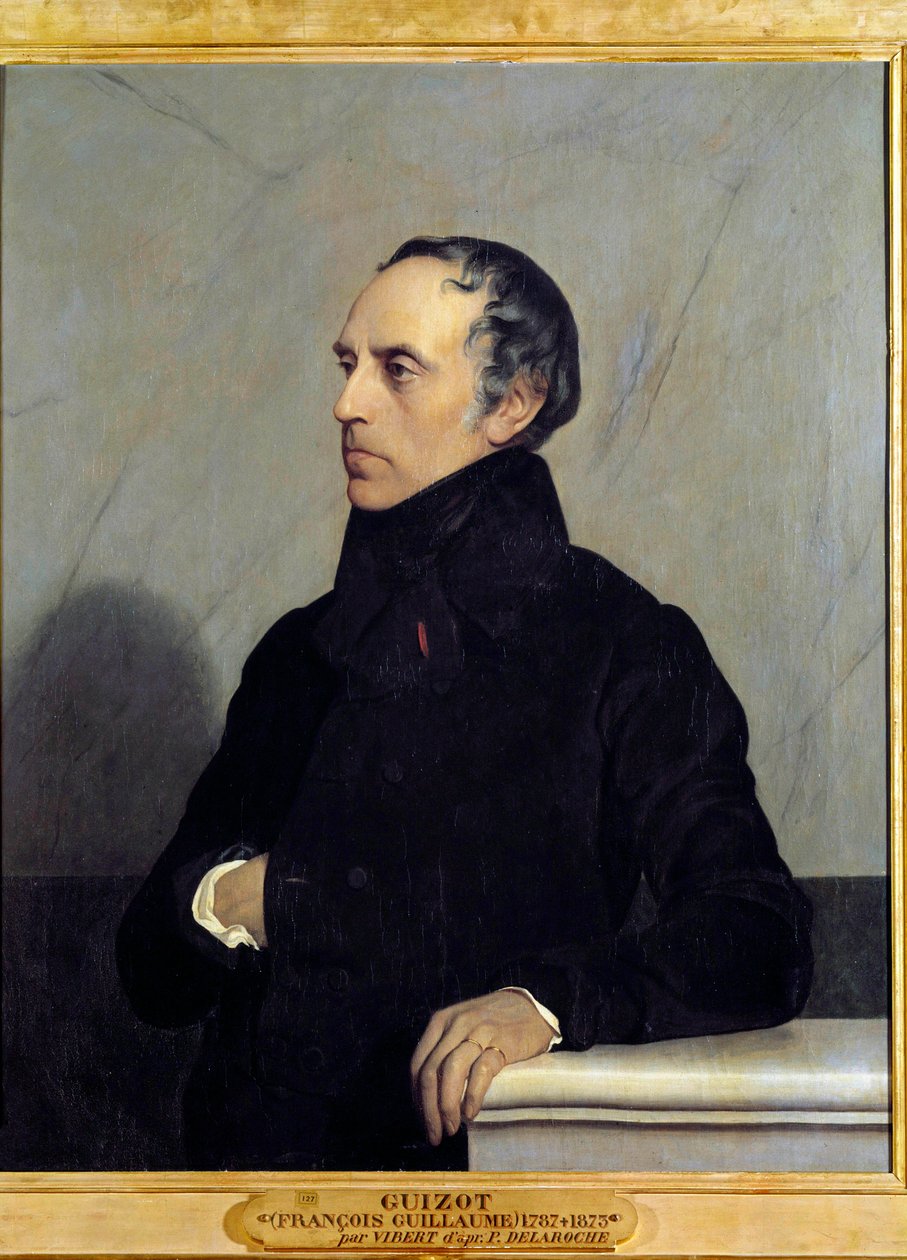 Retrato de François Pierre Guillaume Guizot (1787-1874) Ministro e historiador Pintura de Jehan Vibert (1840-1902), óleo sobre tela de Jean or Jehan Georges Vibert