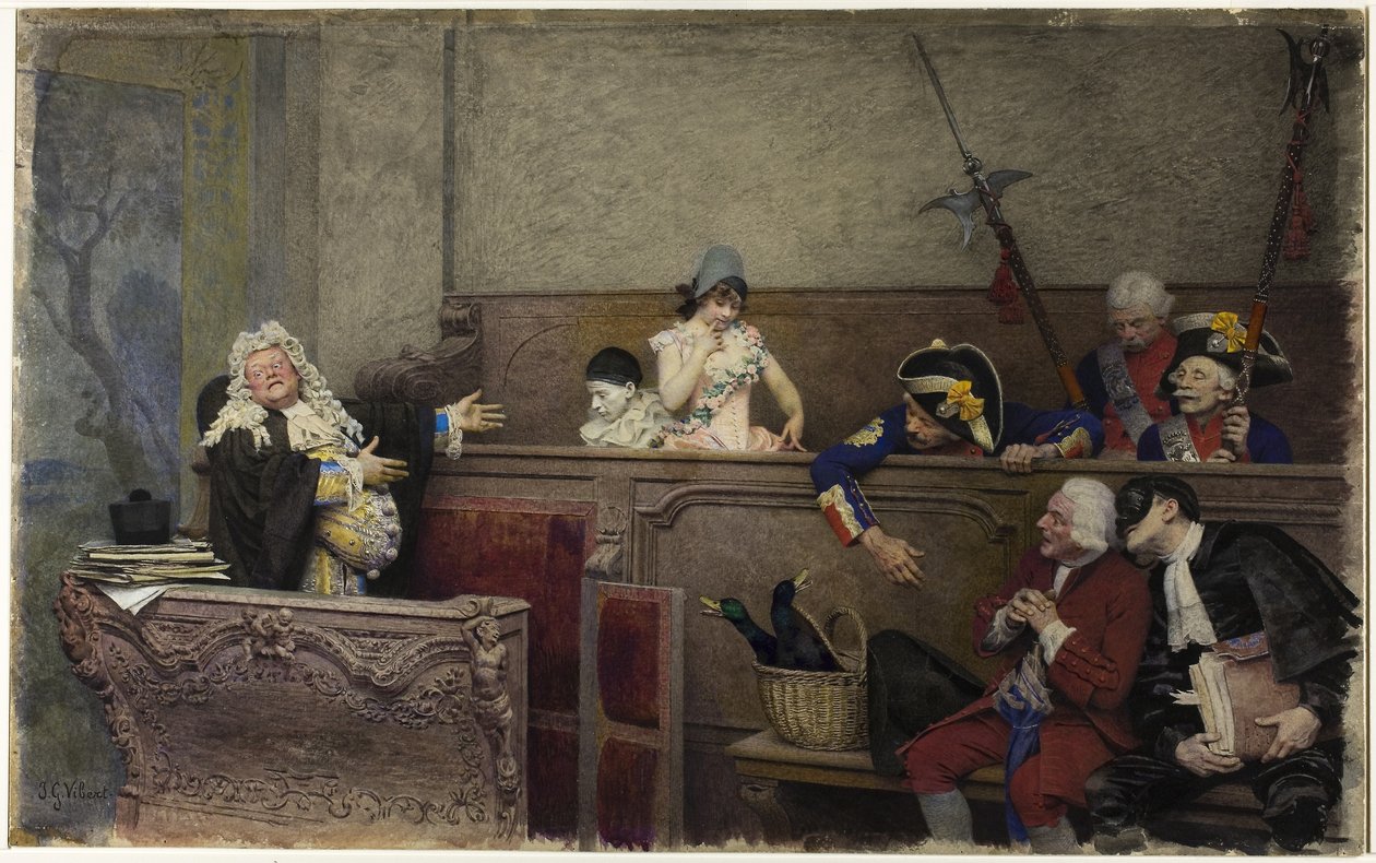 Prova de Pierrot (aguarela e guache, sobre grafite, em prancha de creme) de Jean or Jehan Georges Vibert