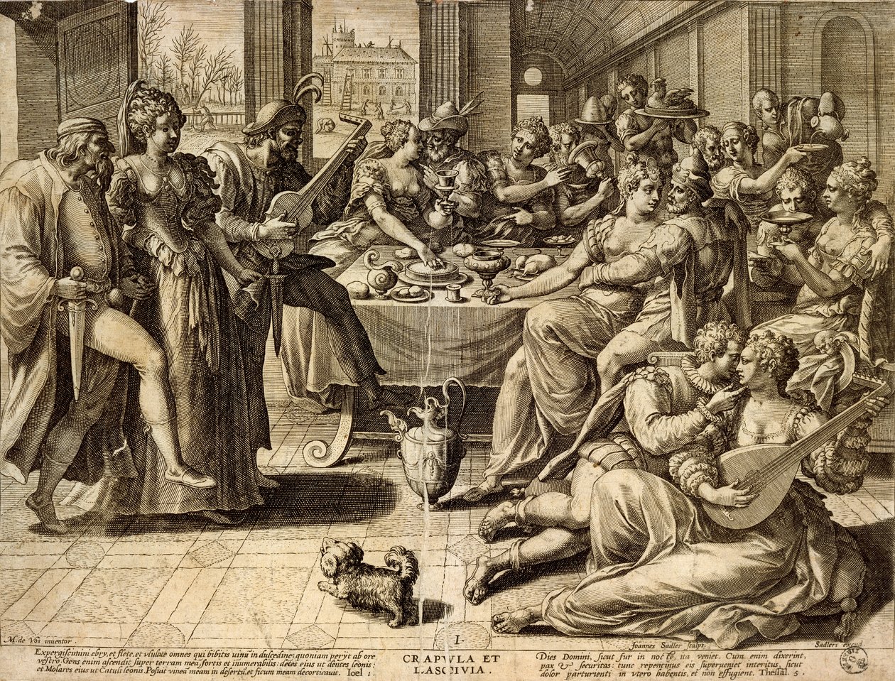 Jantar de Jan Sadeler I (1550-1600), gravura de Jean or Johann Sadeler