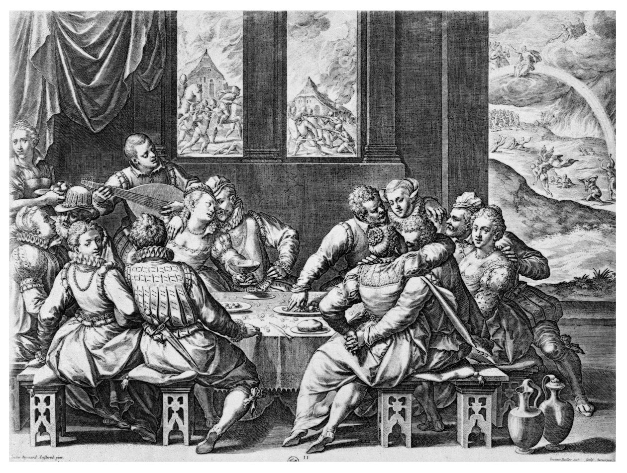 Vida no Tribunal de Catarina de Médicis (1519-1589), século XVI de Jean or Johann Sadeler
