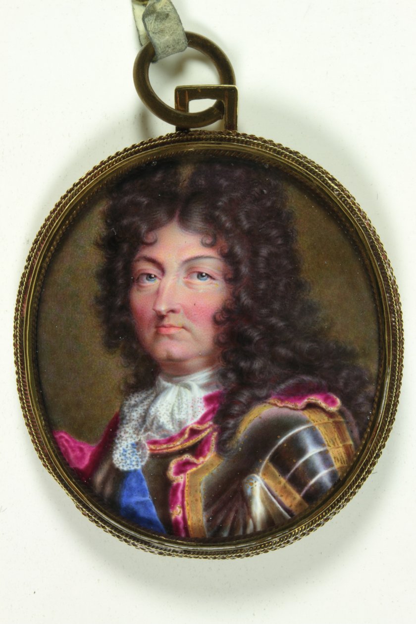 Luís XIV, Rei de França (aguarela sobre velino) de Jean the Elder (attr.to) Petitot