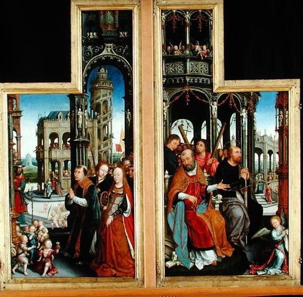 Pólipo da Glorificação da Santíssima Trindade, representando apóstolos e mártires, 1509-16 de Jean the Elder Bellegambe