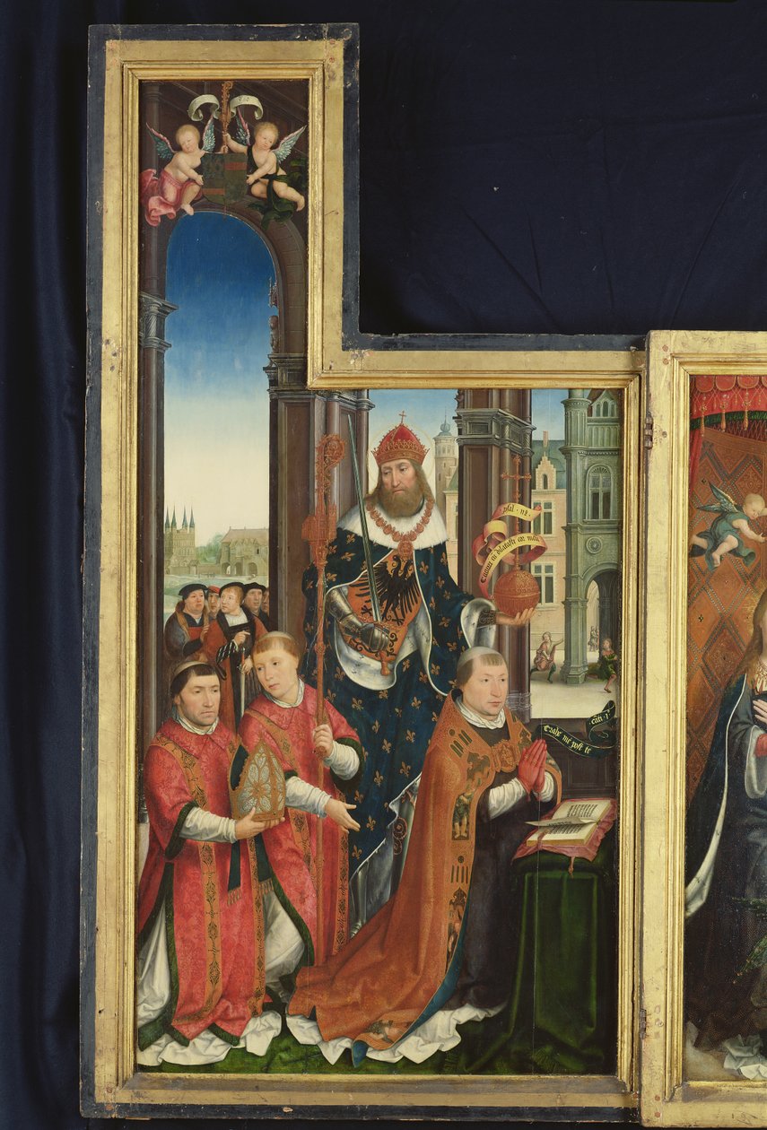Polyptych da Glorificação da Santíssima Trindade, painel representando abades, 1509-15 de Jean the Elder Bellegambe