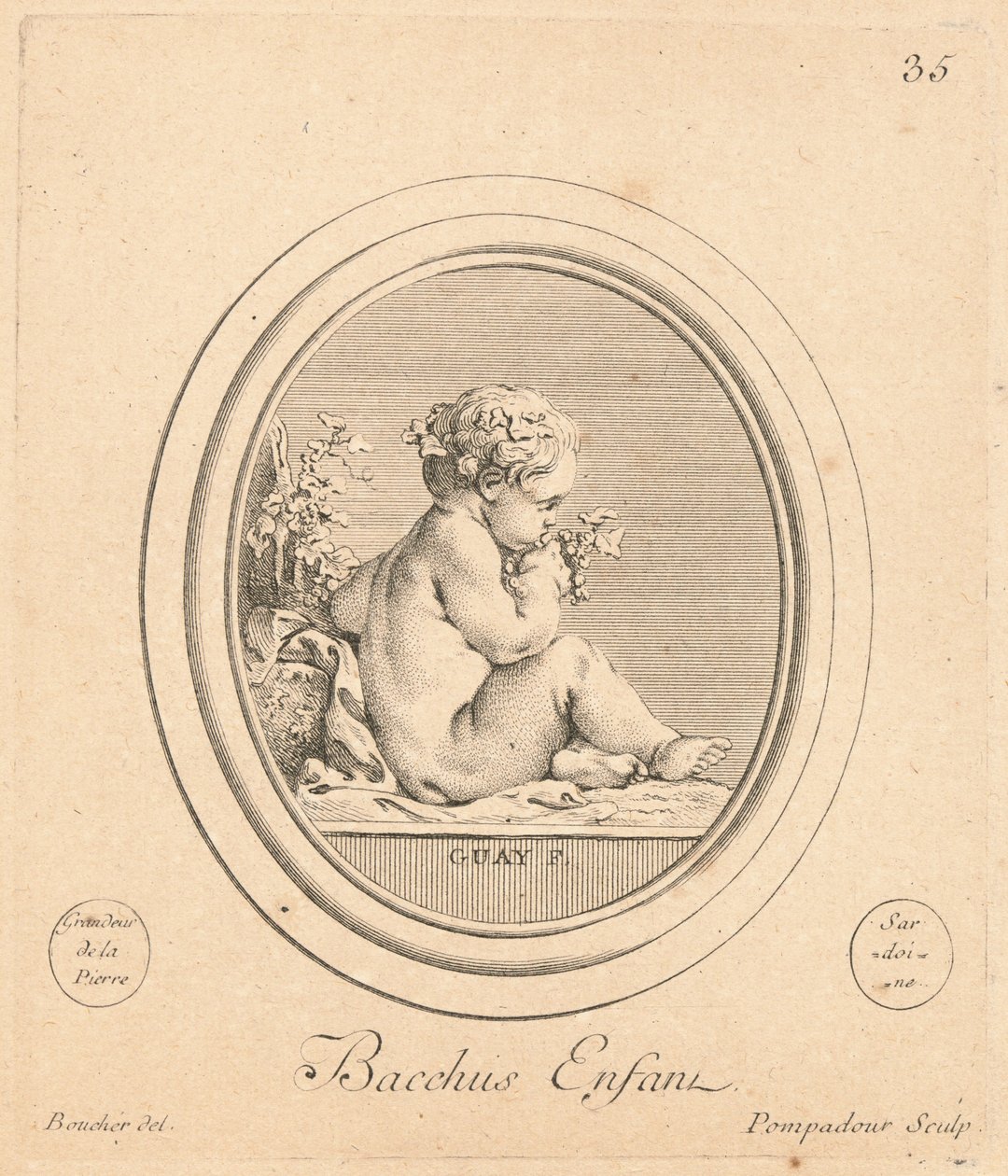 Baco criança de Jeanne Antoinette Poisson, marquise de Pompadour after François Boucher after Jacques Guay