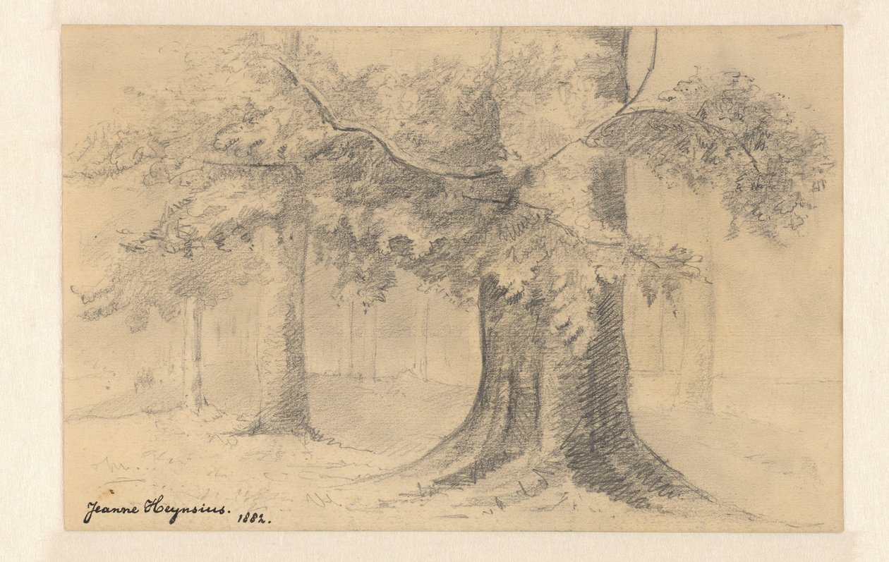 paisagem com árvores de Jeanne Marie Heynsius (signed by artist)