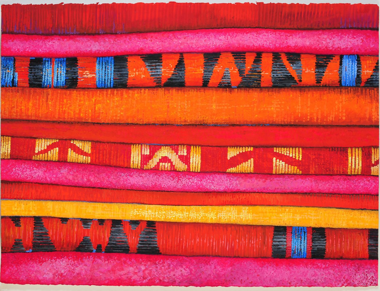 Tecidos marroquinos 2, 2013 (guache sobre papel) de Jeanne Maze