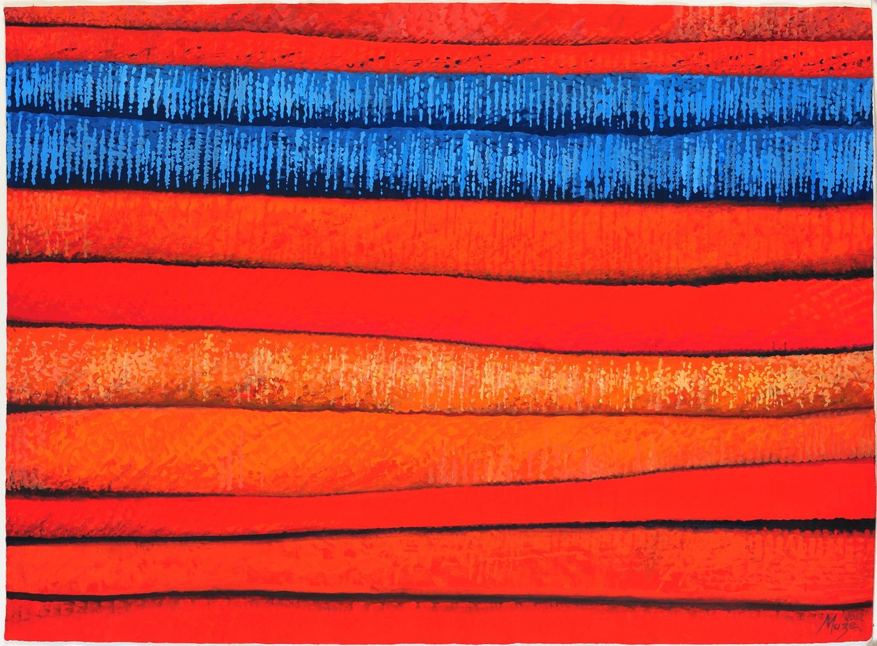 Tecidos marroquinos 3, 2013 (guache sobre papel) de Jeanne Maze
