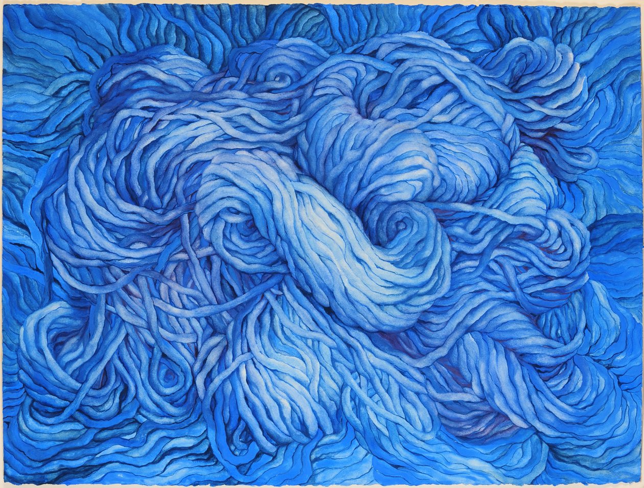 Lã azul-cobalto, 2013 (guache sobre papel) de Jeanne Maze