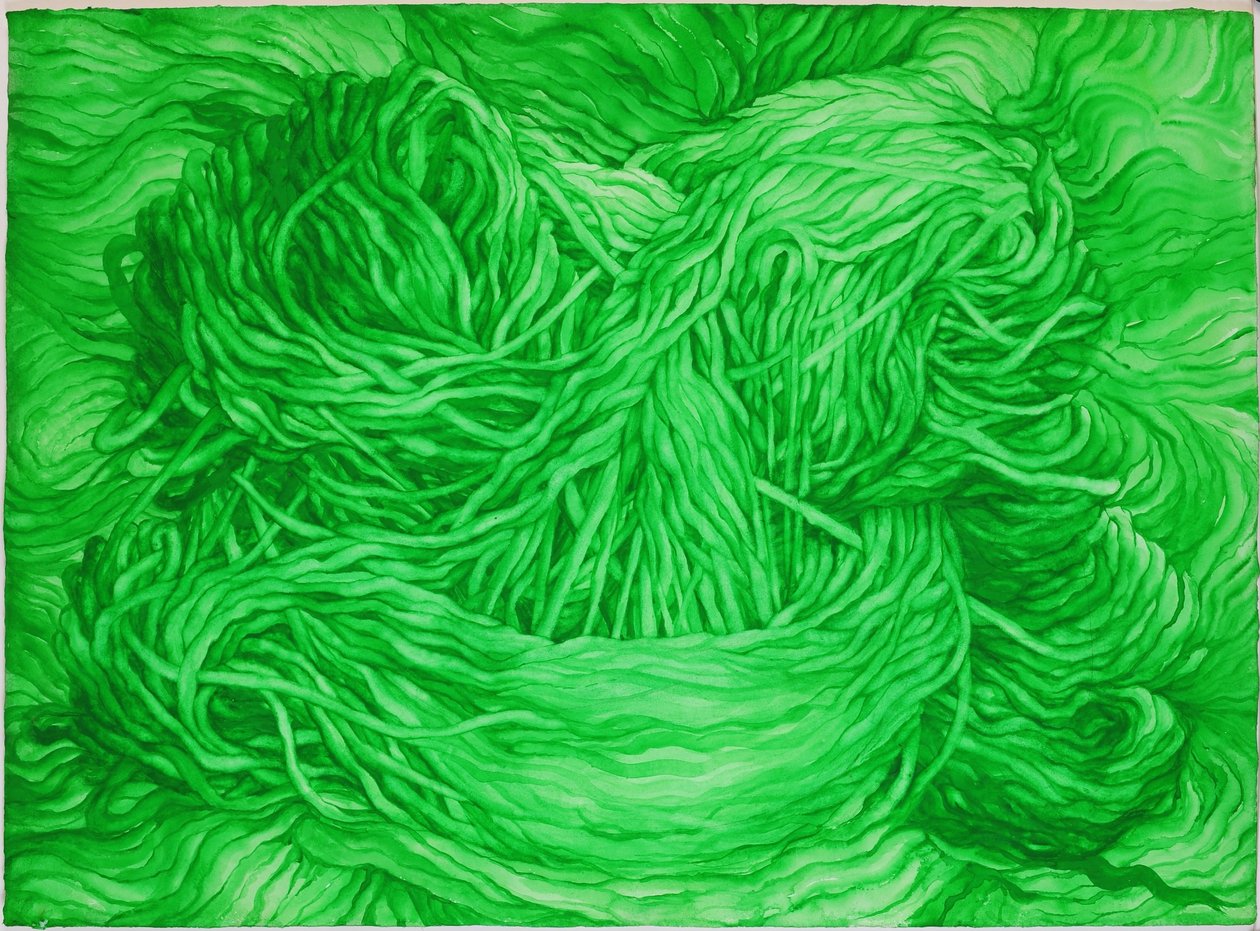 Verde lã, 2013 (guache sobre papel) de Jeanne Maze