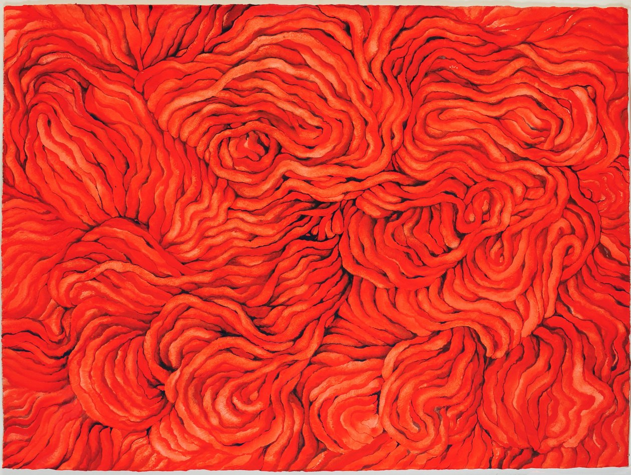 Lã vermelha, 2013 (guache sobre papel) de Jeanne Maze
