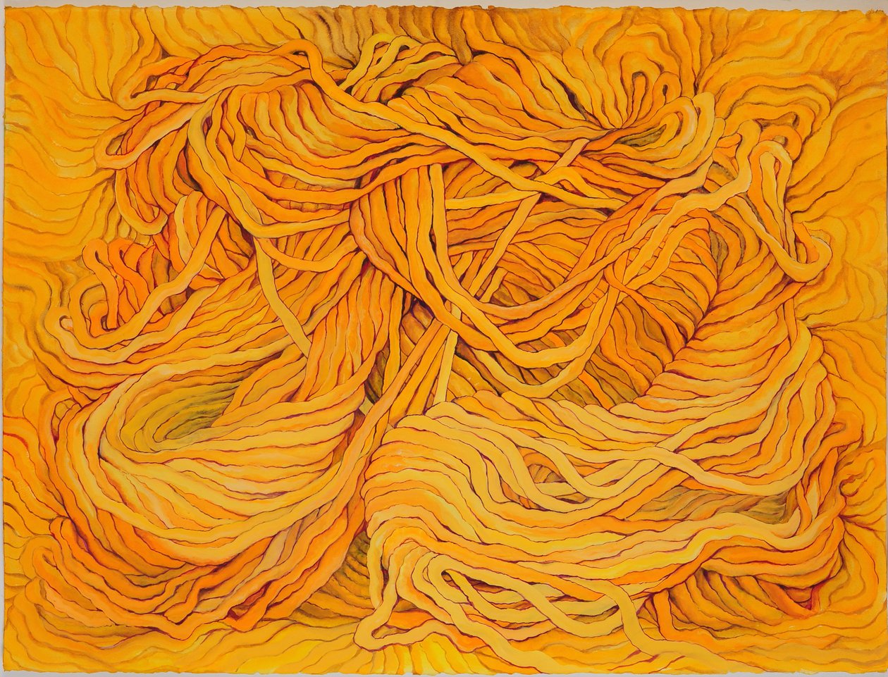 Amarelo lã, 2013 (guache sobre papel) de Jeanne Maze