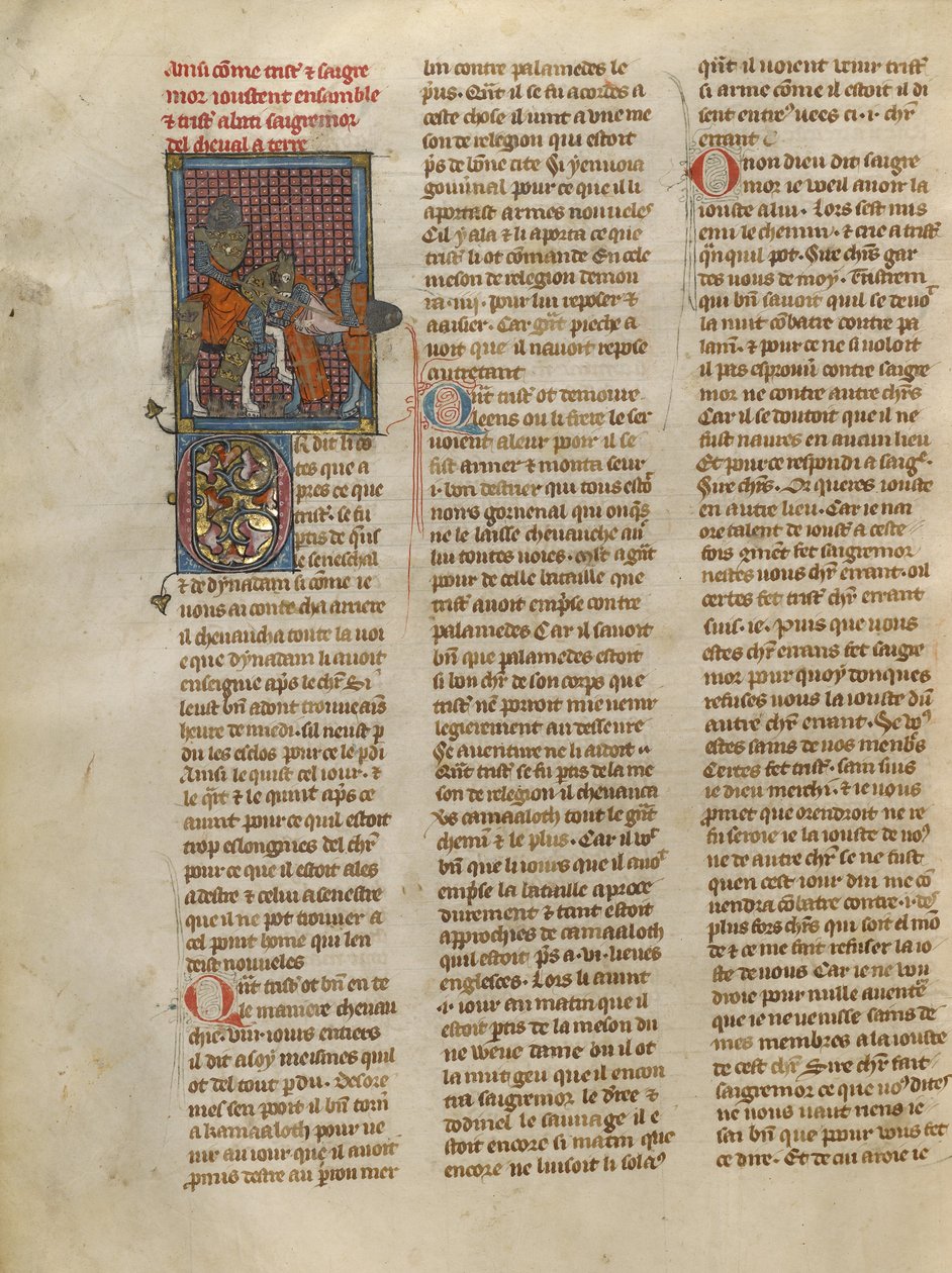 Tristan Unhorsing Sagremor de Jeanne de Montbaston
