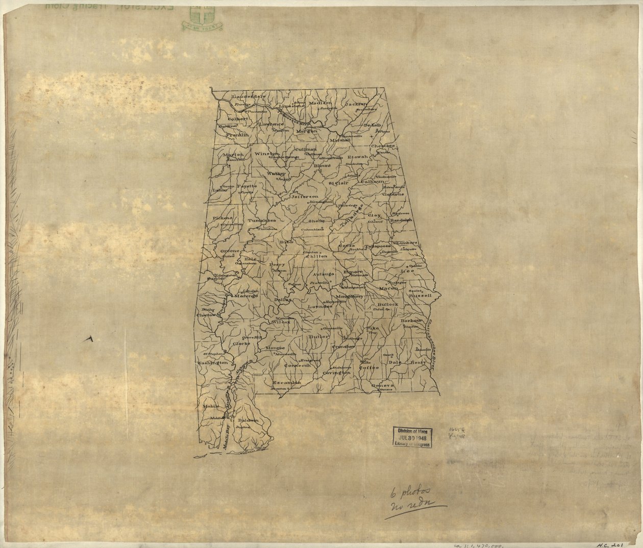 Mapa de base do Alabama. LOC 2005625108 de Jedediah Hotchkiss