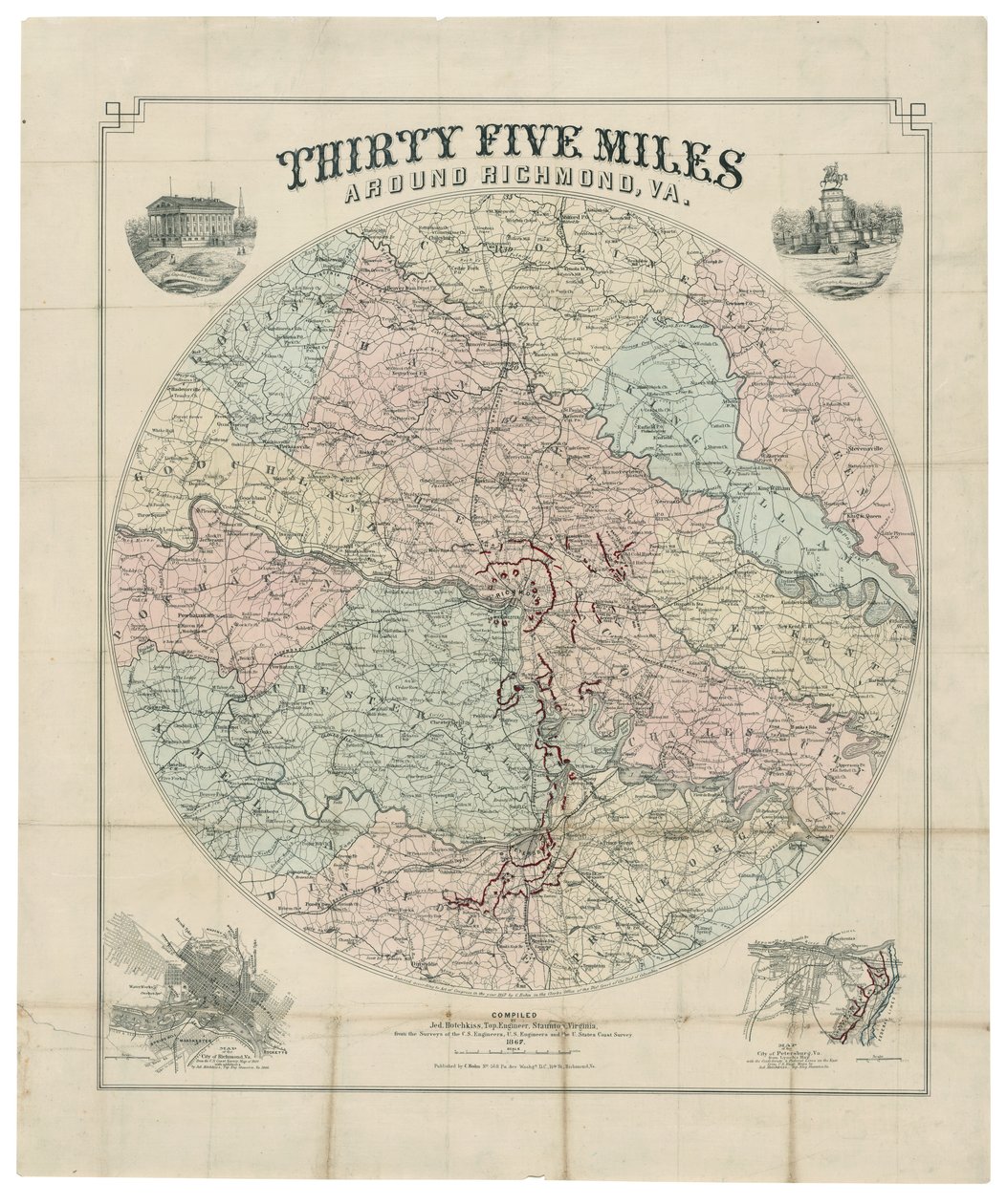 Trinta e cinco milhas à volta de Richmond, Va. de Jedediah Hotchkiss