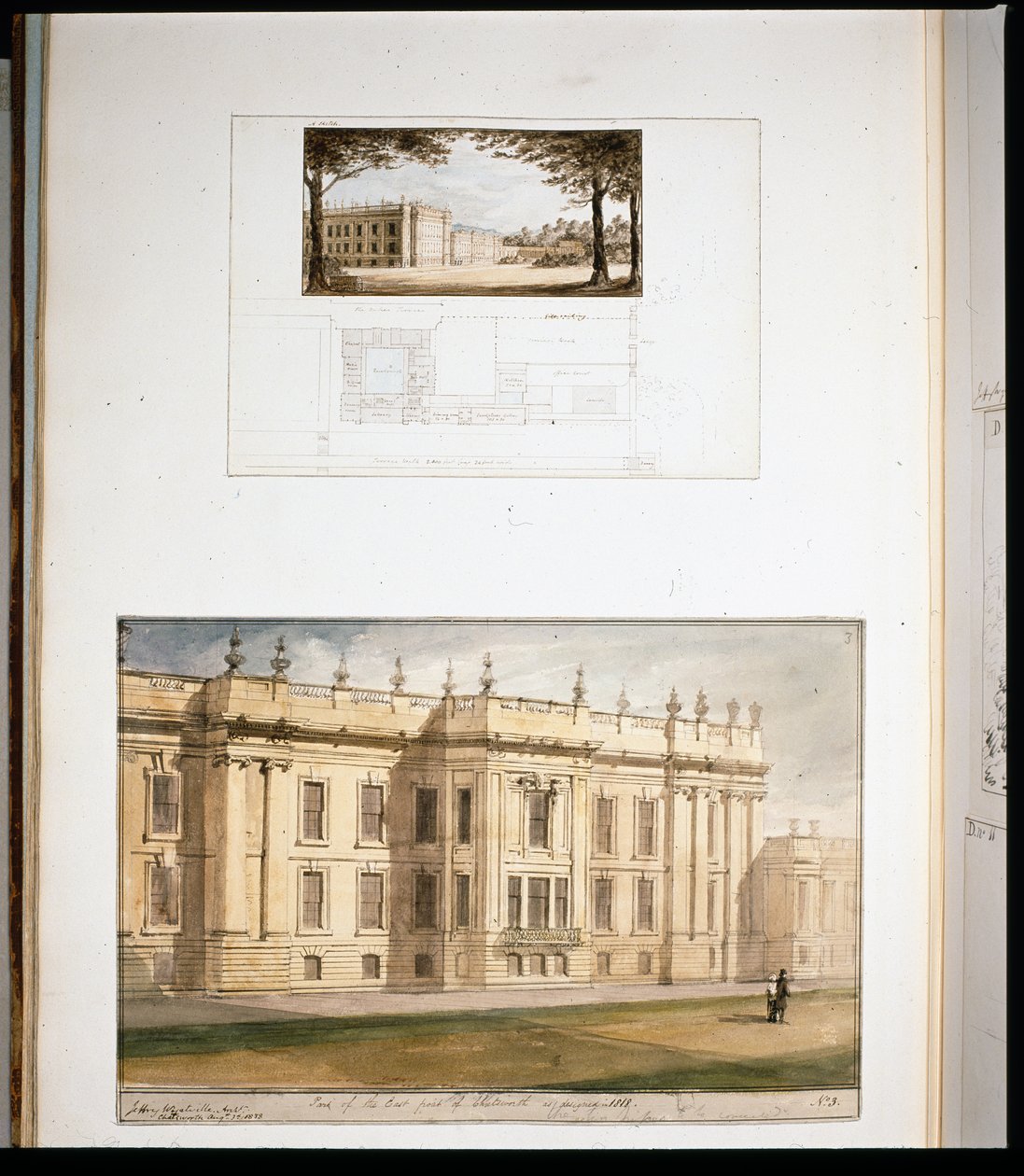 Desenhos para a Elevação Leste, Chatsworth House de Jeffry Wyatville