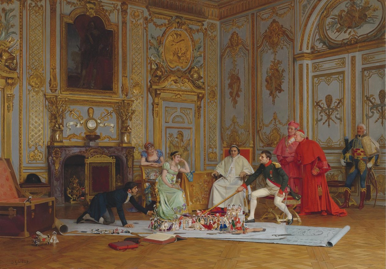 Napoleão planejando sua coroação de Jehan Georges Vibert