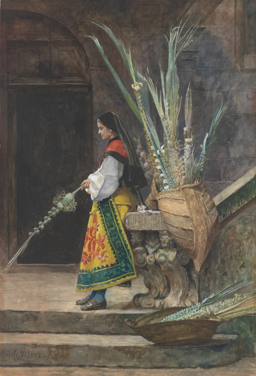 Domingo de Ramos em Espanha, 1873. de Jehan Georges Vibert