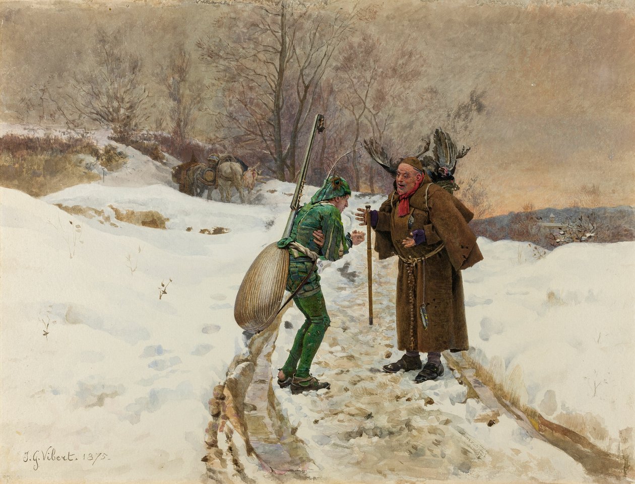 A formiga e o gafanhoto de Jehan Georges Vibert