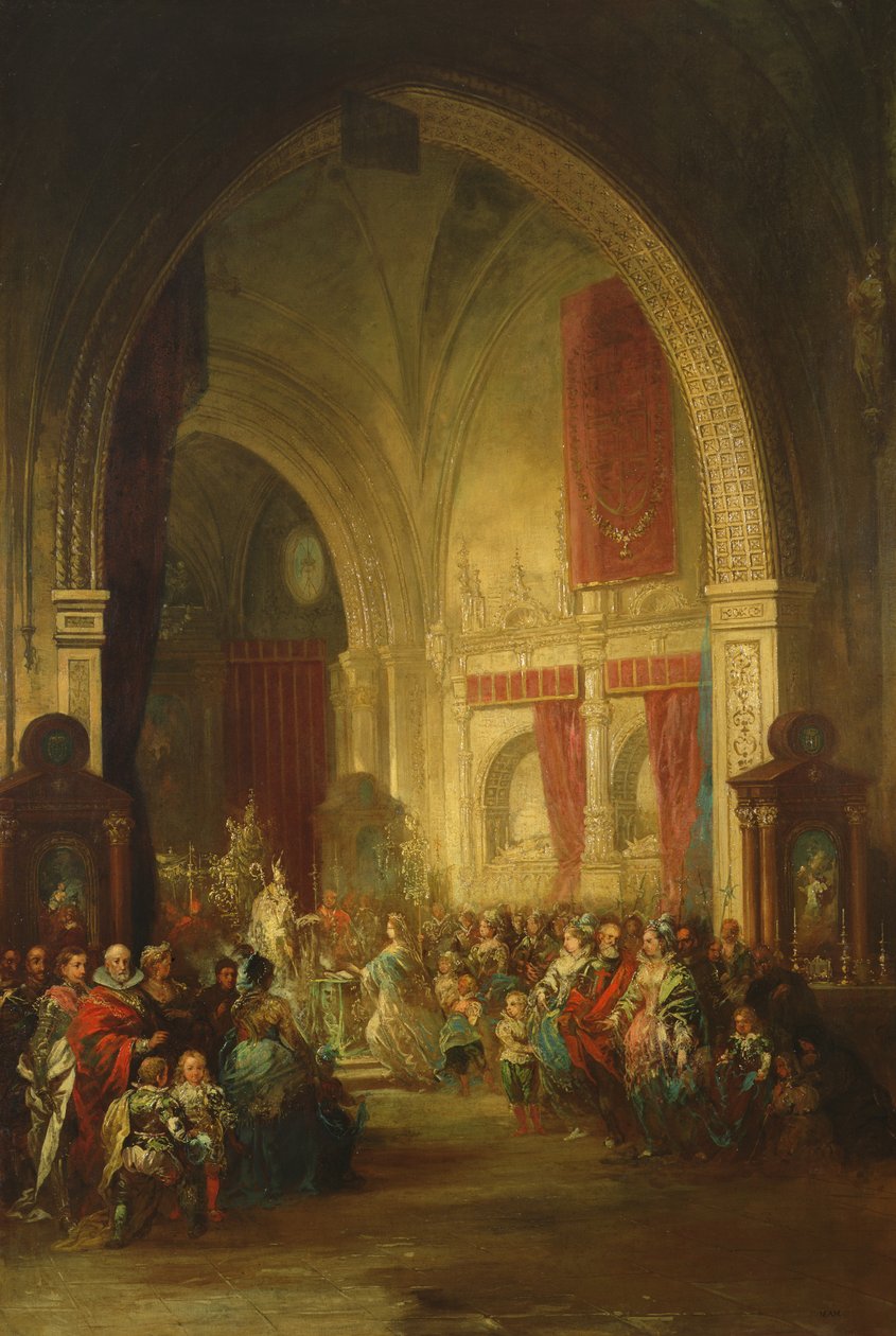 Interior, de, catedral toledo de Jenaro Pérez Villaamil