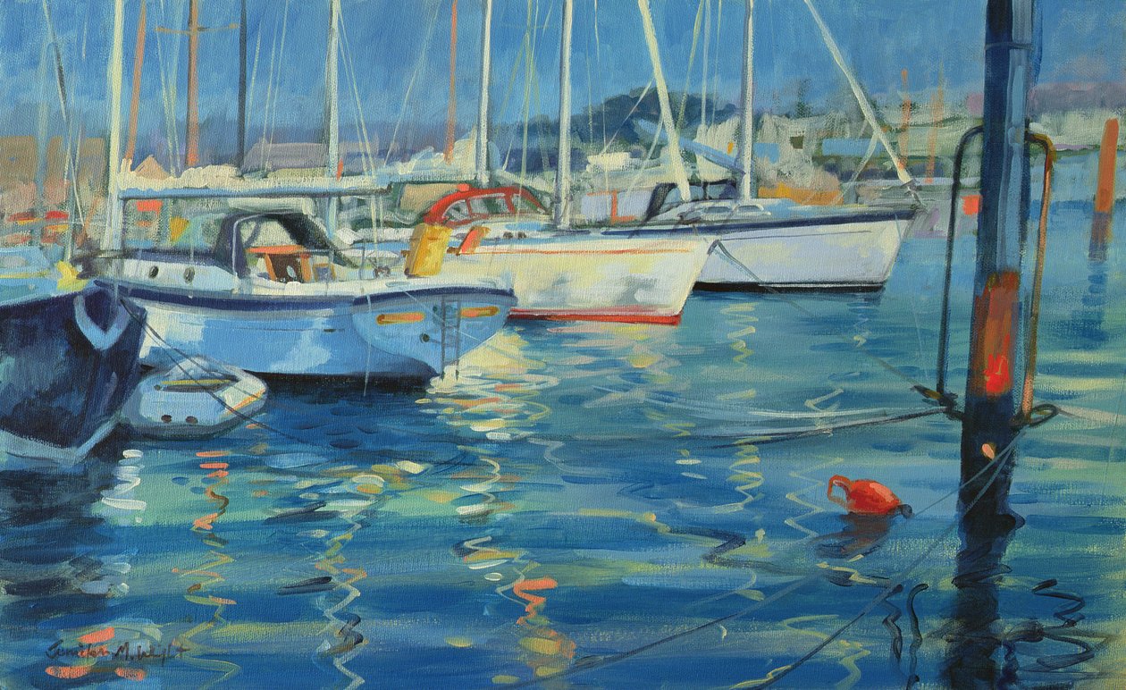 Ilha de Wight - reflexões do iate, 2010 de Jennifer Wright