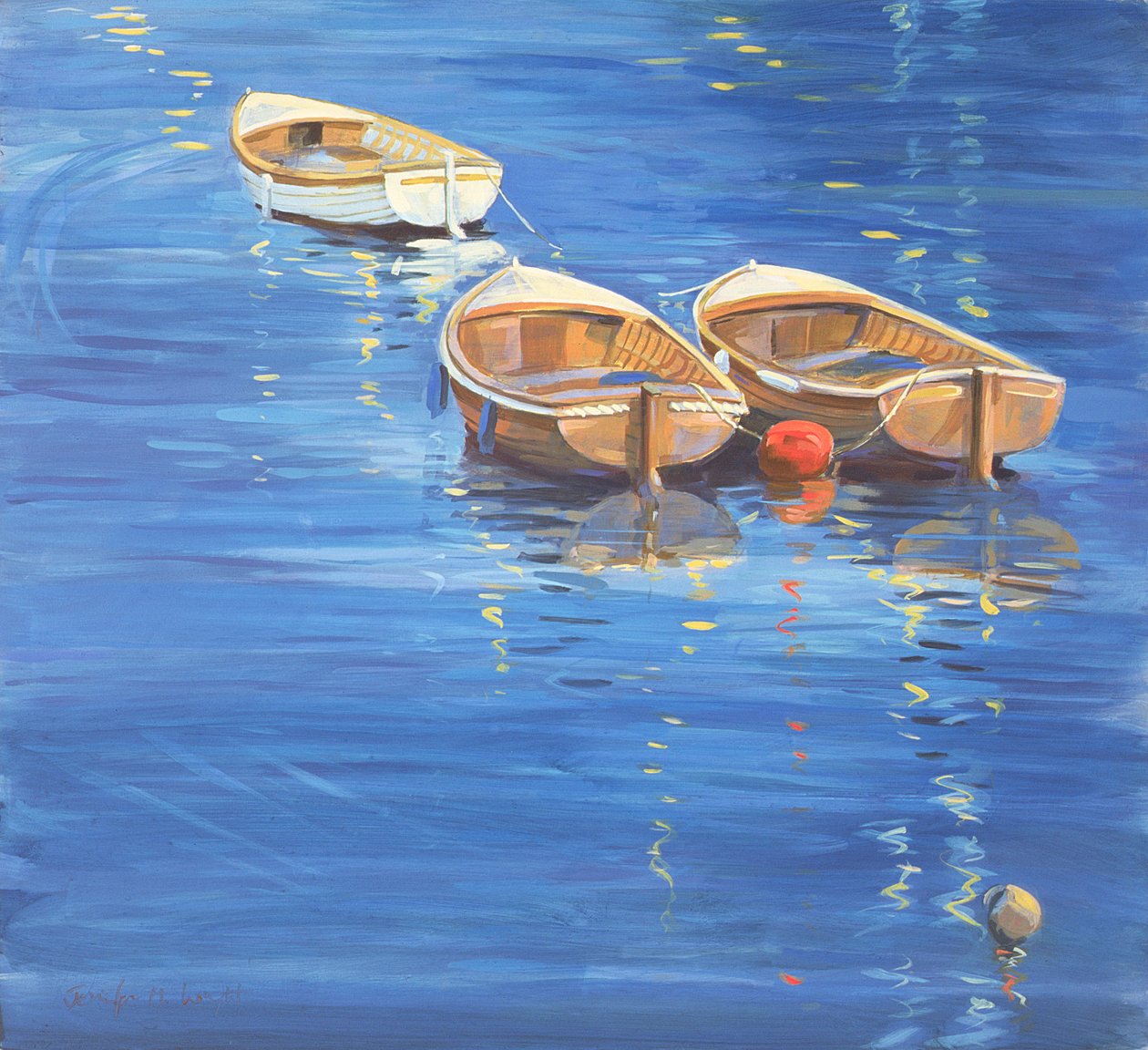 Dinghies ancorados, 1998 de Jennifer Wright