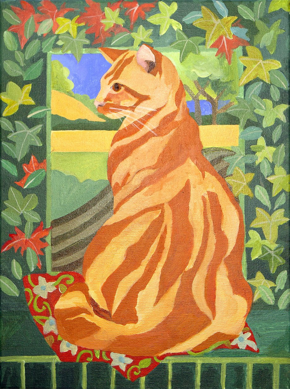 Gato 1, 2014 (acrílico sobre tela) de Jennifer Abbott