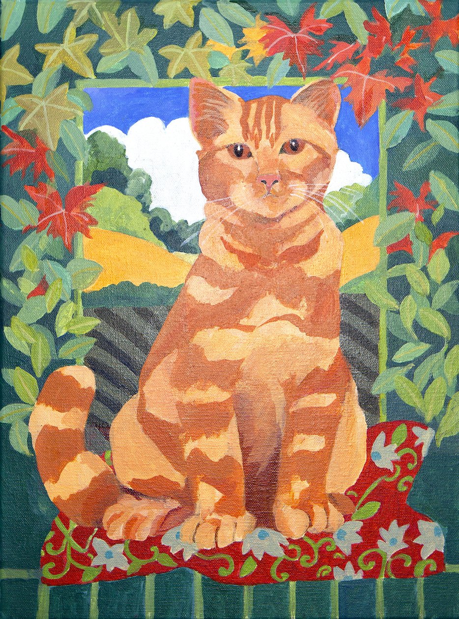 Gato, 2014 (acrílico sobre tela) de Jennifer Abbott