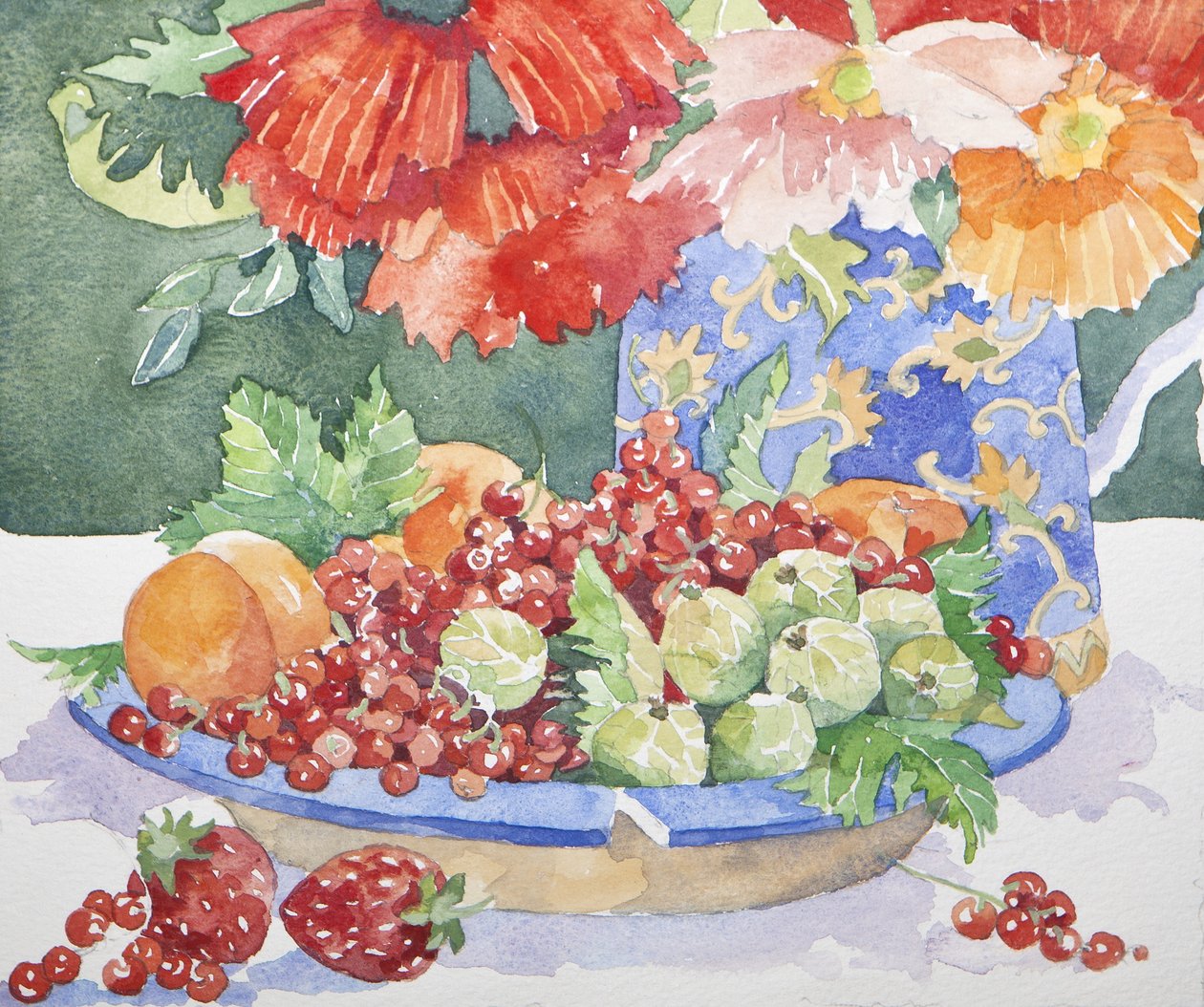 Fruta num prato, 2014 aguarela de Jennifer Abbott