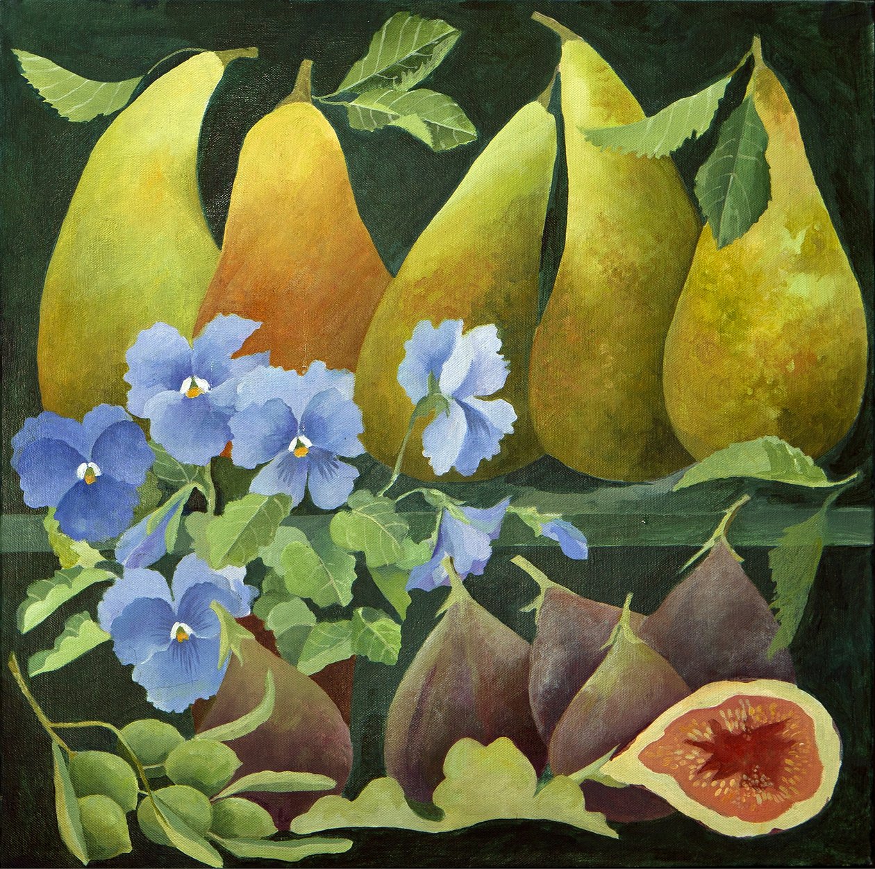 Frutos mistos, 2013 (acrílico sobre tela) de Jennifer Abbott