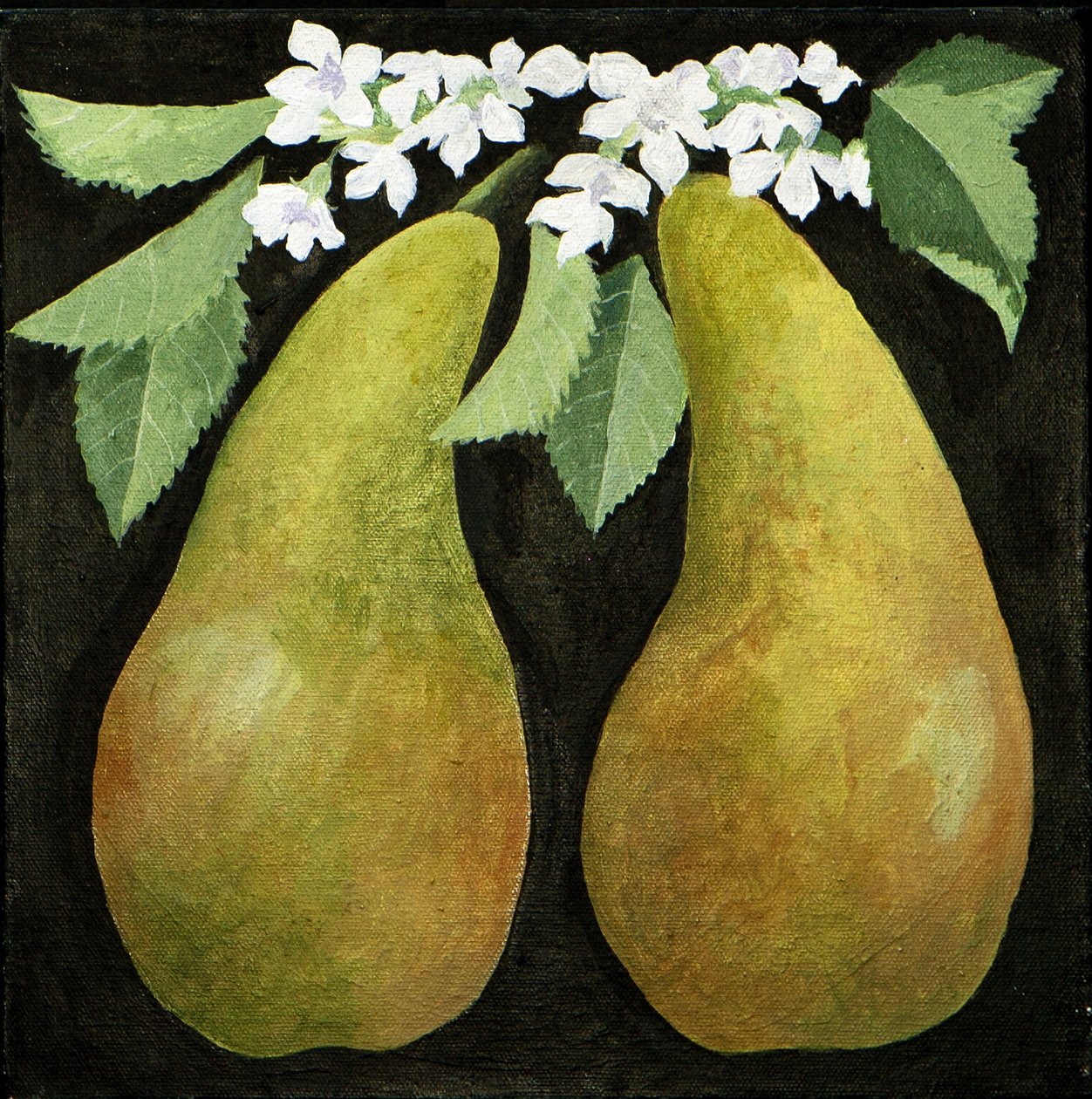 Peras, 2013 (acrílico sobre tela) de Jennifer Abbott