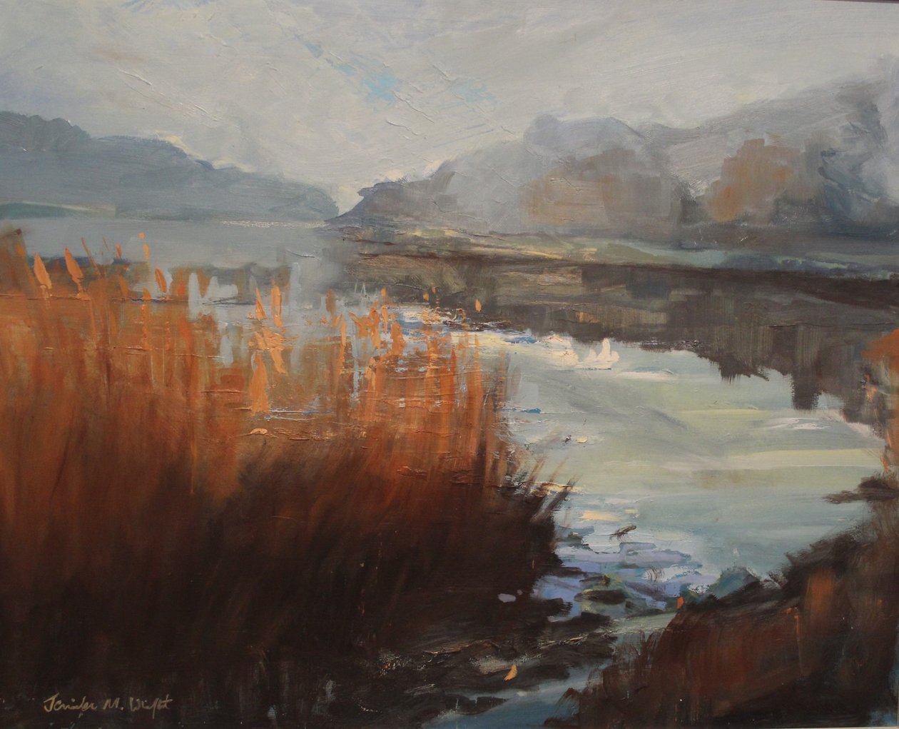 Batson Creek Salcombe, Outono. óleo sobre tela, 2016 de Jennifer Wright