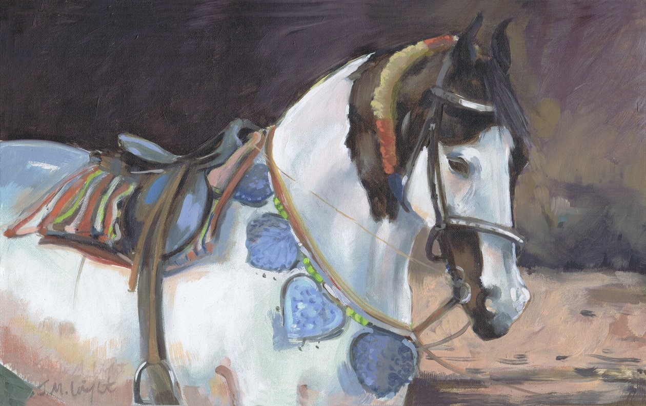 Cavalo Marwari II (óleo sobre tela) de Jennifer Wright