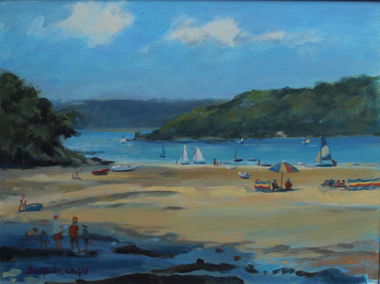 Millbay , Salcombe , óleo a bordo , 2016 de Jennifer Wright