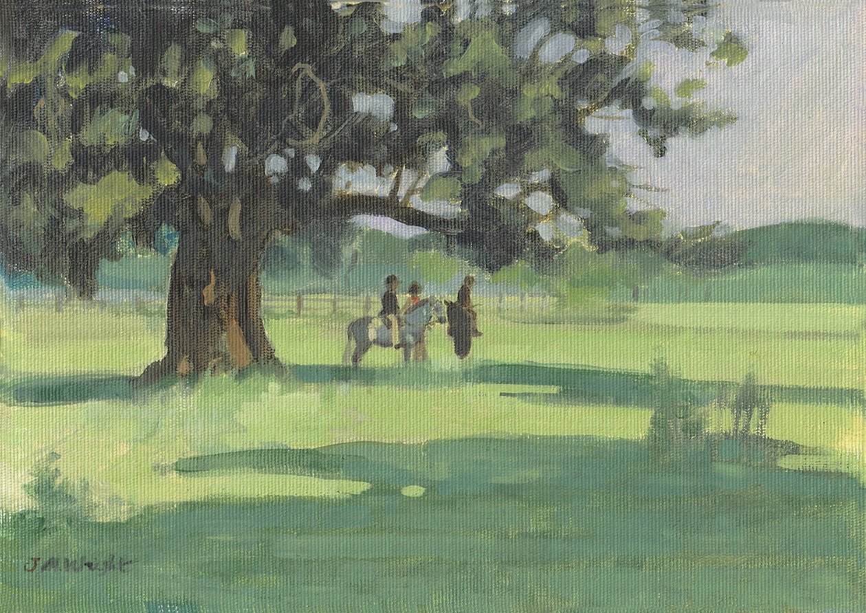 Póneis debaixo da árvore (óleo sobre tela) de Jennifer Wright