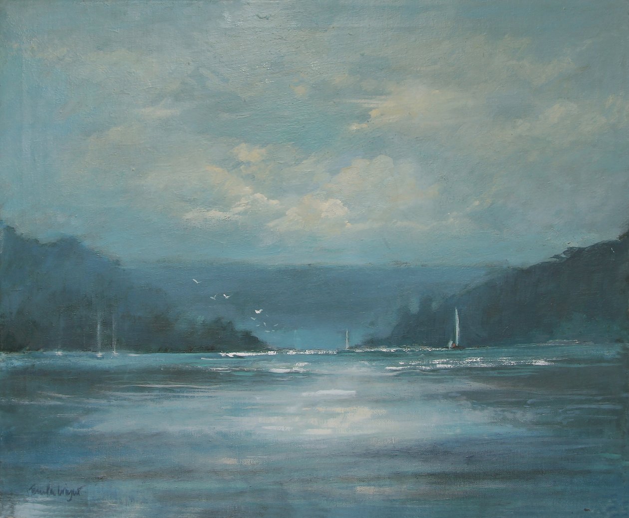 Salcombe Late Afternoon (óleo sobre tela) de Jennifer Wright
