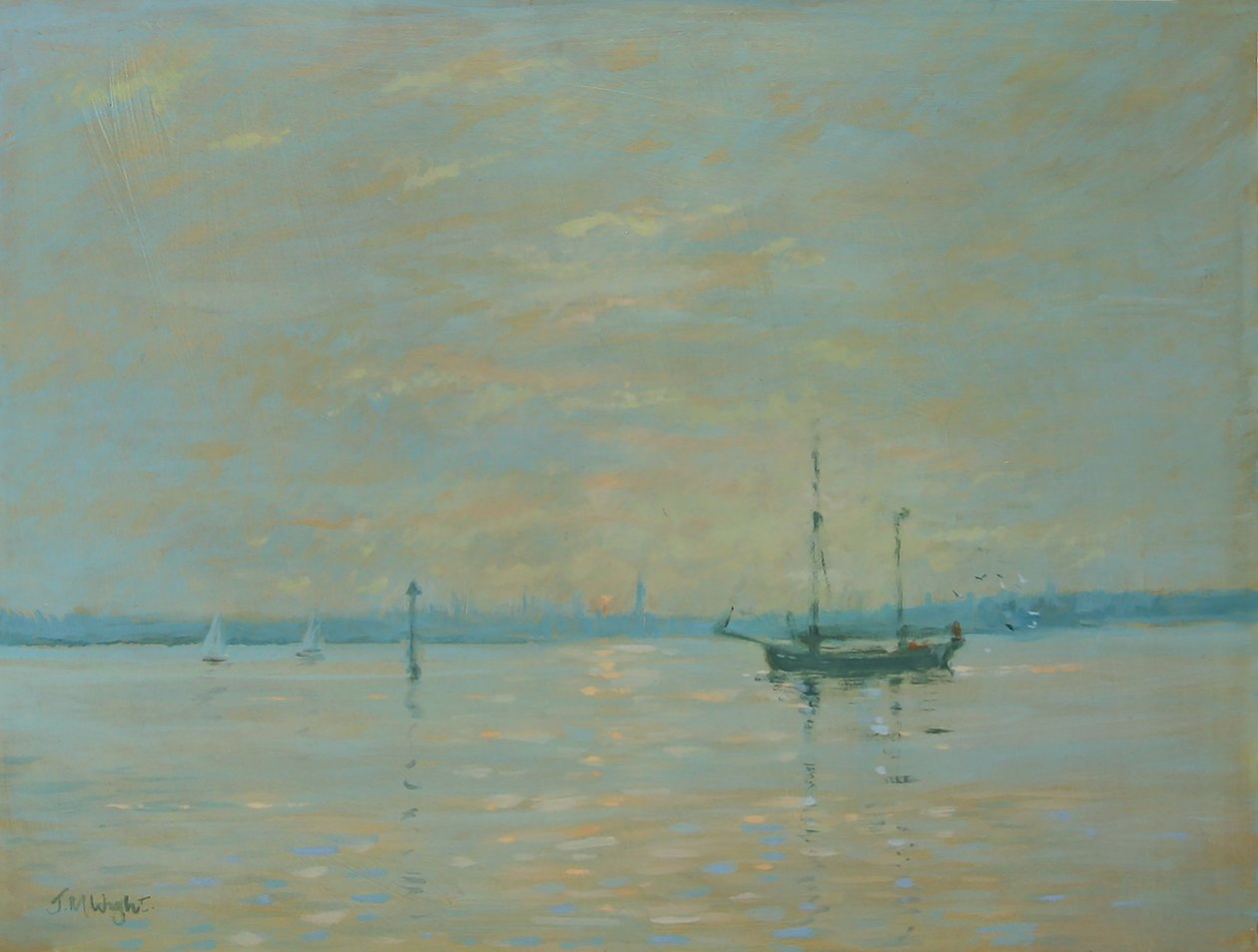 Southampton Water Sunset (óleo sobre tela) de Jennifer Wright