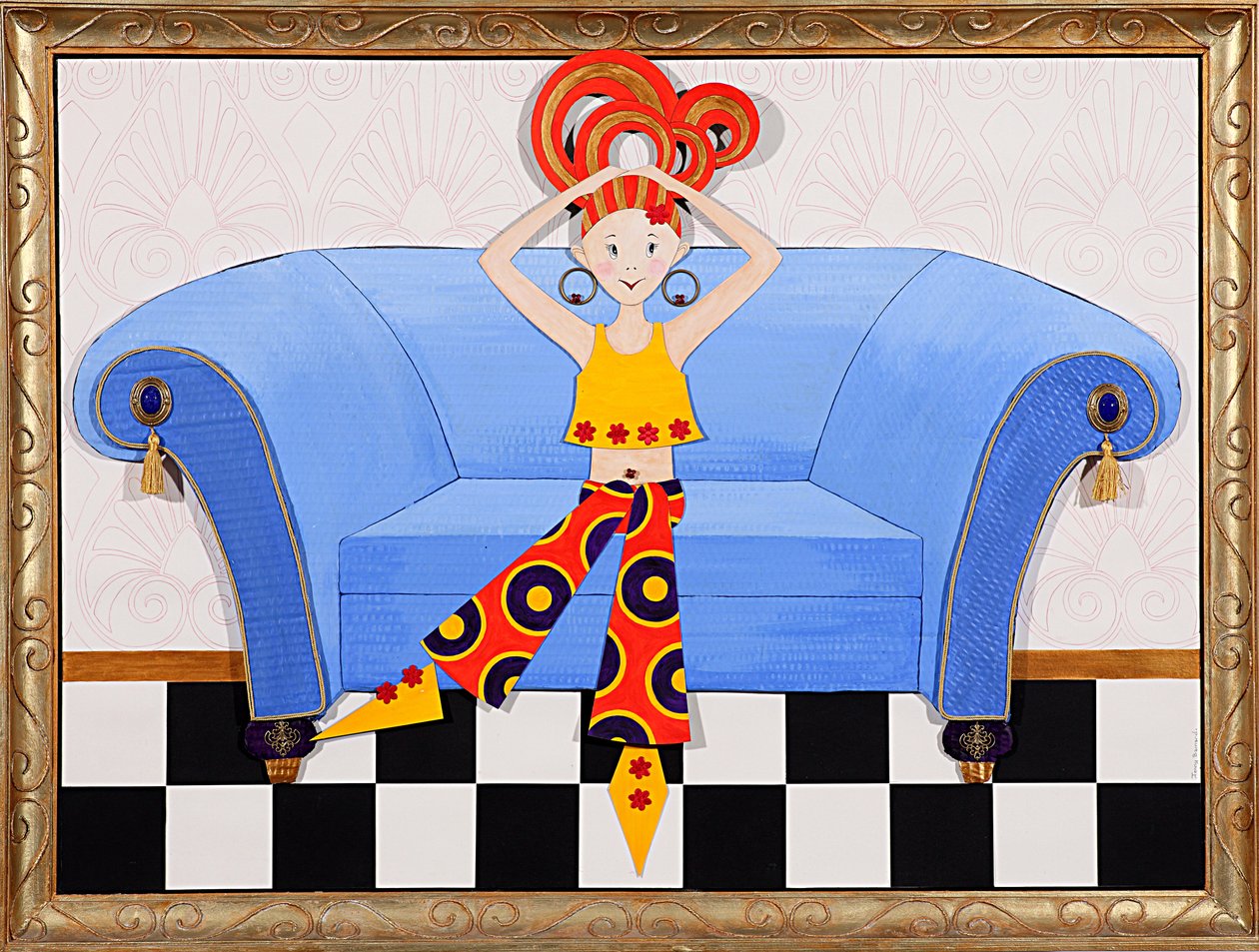 Divan Diva, 2008 (acrílico a bordo) de Jenny Barnard