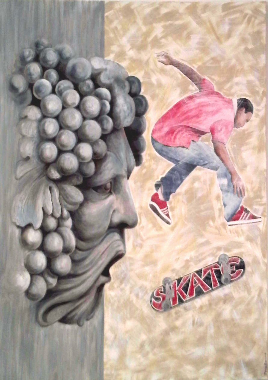 Skate, 2009 (acrílico e pastel sobre tela) de Jenny Barnard