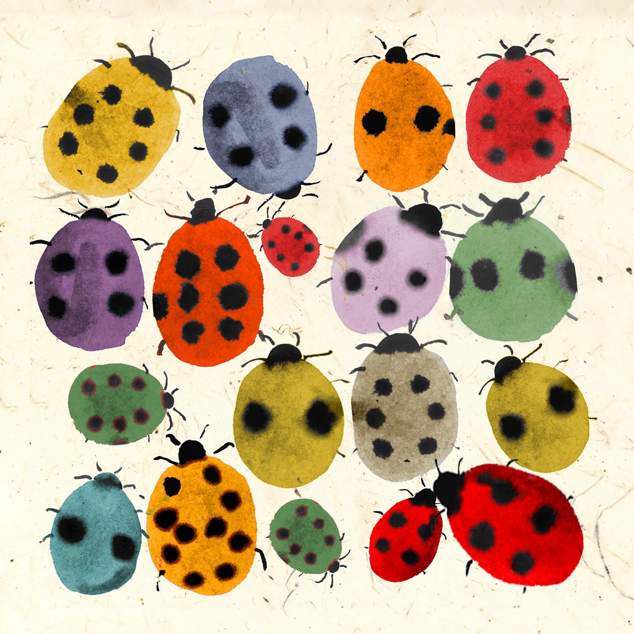 INKY LADYBIRDS, 2022 (aguarela) de Jenny Frean