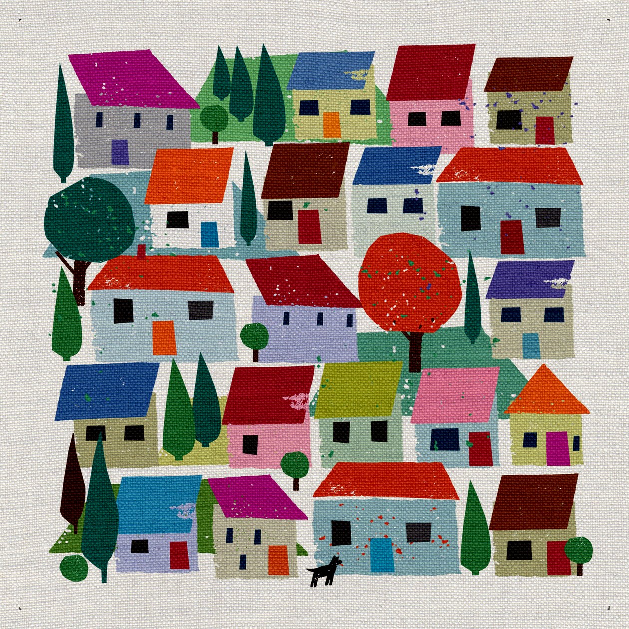 Rudi In The Village, 2021 (meios mistos) de Jenny Frean