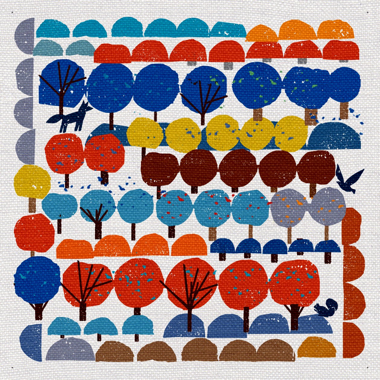 Village Trees, 2022 (meios mistos) de Jenny Frean