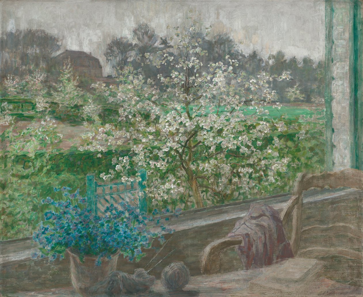 A minha janela, c.1910 (óleo sobre tela) de Jenny Montigny