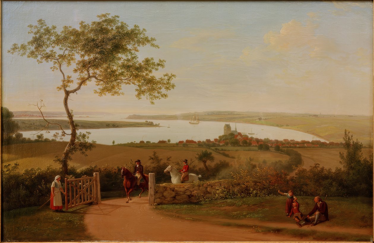 Vista sobre o Cinturãozinho a partir de uma colina perto de Middelfart de Jens Juel